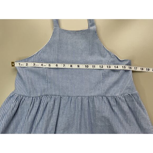 PPLA Womens Peplum Tank Top S Blue White Stripe Open Sides Festival Boho Beachy - Picture 5 of 10